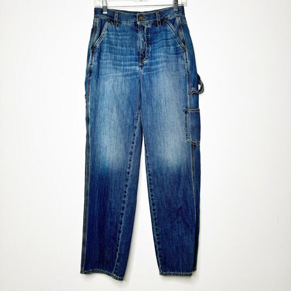 ME+EM Authentic Relaxed Carpenter Jeans Utility Straight Medium Wash Size 25 - Picture 2 of 9